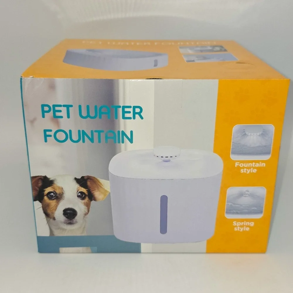 2500ML USB Round Pet Water Fountain, Automatic Cat Water Dispenser With Circulat